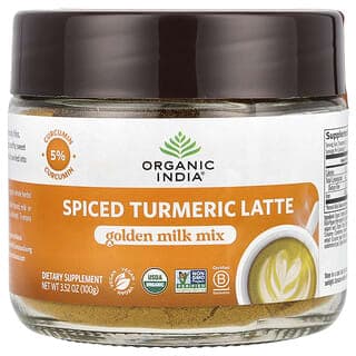 Organic India, 香辛薑黃拿鐵，黃金奶混合物，3.52 盎司（100 克）