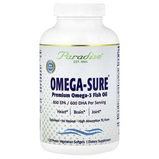 Paradise Herbs, Omega-Sure®，優質 Omega-3 魚油，120 粒 Pesco 素食軟膠囊