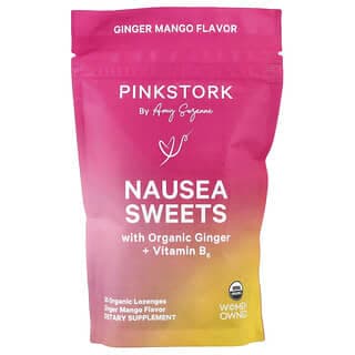 Pink Stork, 惡心緩解糖，姜芒果味，30 片有機含片