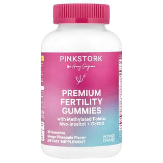 Pink Stork, 優質生育軟糖，芒果菠蘿味，60 粒軟糖