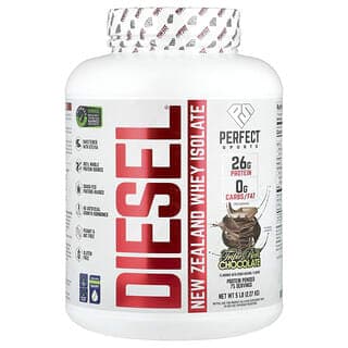 PERFECT Sports, Diesel®，紐西蘭分離乳清蛋白，三份濃郁巧克力，5 磅（2.27 克）