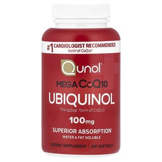 Qunol, Mega 輔酶 Q10，泛醇，100 毫克，100 粒軟膠囊