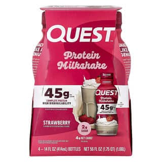 Quest Nutrition, 蛋白質奶昔，草莓味，4 瓶，每瓶 14 液量盎司（414 毫升）