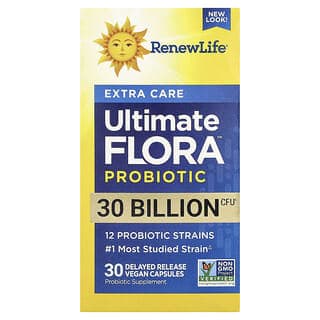 Renew Life, Extra Care Ultimate Flora™ 益生菌，300 億 CFU，30 粒緩釋全素膠囊