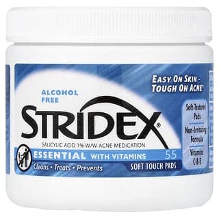 Stridex, 單步痘痘控制，不含酒精，55軟觸摸墊，每個4.21