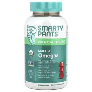 SmartyPants, 有機產前多維生素和 Omegas，葡萄，藍莓和什錦漿果味，120 粒軟糖