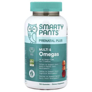 SmartyPants, 產前多營養素和 Omega 軟糖+，橙子和草莓檸檬水味，120 粒
