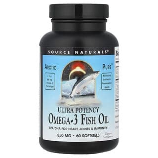 Source Naturals, Arctic Pure®，優效 Omega-3 魚油，850 毫克，60 粒軟膠囊