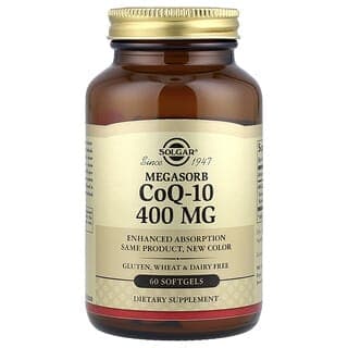 Solgar, Megasorb 輔酶 Q-10，400 毫克，60 粒軟凝膠