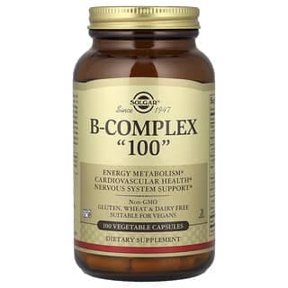 Solgar, 複合 B 族維生素 “100”，100 粒素食膠囊