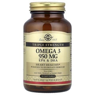 Solgar, 歐米伽-3，EPA 和 DHA，三重強度，950 毫克，50 粒軟凝膠