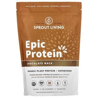 Sprout Living, Epic 蛋白，有機植物蛋白質 + SuperFood，瑪卡巧克力，1 磅（455 克）