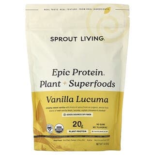 Sprout Living, Epic Protein®，有機植物蛋白質 + SuperFood，香草蛋黃果，1 磅（456 克）
