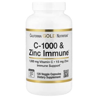 California Gold Nutrition, C-1000 和鋅機體抵抗，120 粒素食膠囊