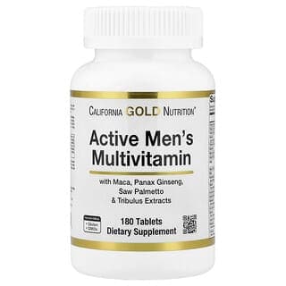 California Gold Nutrition, 活性男性多維生素，含人參提取物、瑪卡、鋸棕櫚和蒺藜，180 片