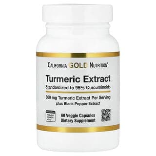 California Gold Nutrition, 薑黃提取物，含 BioPerine，800 毫克，60 粒素食膠囊
