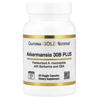 California Gold Nutrition, 含小檗鹼和 OEA 的嗜黏蛋白阿克曼菌 Akkermansia 30B PLUS，60 粒素食膠囊