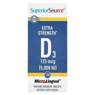 Superior Source, 特強型 D3，125 微克（5000 國際單位），100 片 MonoLingual® 速溶片