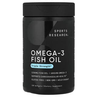 Sports Research, Omega-3 魚油，Triple Strength，120 粒軟凝膠
