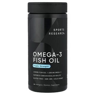Sports Research, Omega-3 魚油，三倍功效，180 粒軟膠囊