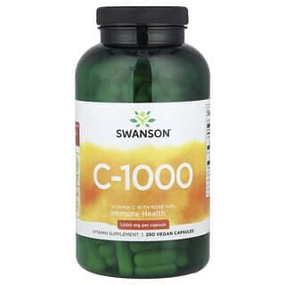 Swanson, C-1000，玫瑰果維生素 C，250 粒全素膠囊