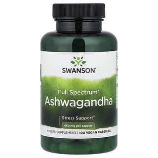 Swanson Vitamins, Full Spectrum® 南非醉茄，100 粒全素膠囊（每粒 450 毫克）