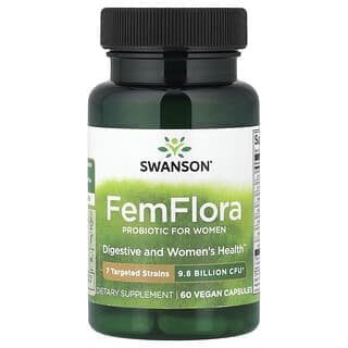 Swanson, FemFlora，女性益生菌，98 億 CFU，60 粒素食膠囊
