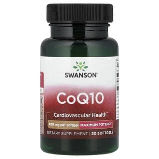 Swanson Vitamins, 輔酶 Q10，400 毫克，30 粒軟凝膠
