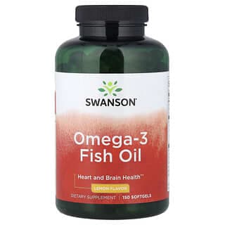 Swanson, Omega-3 魚油，檸檬味，150 粒軟膠囊