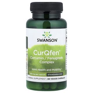 Swanson, CurQfen® 姜黃素/胡蘆巴複合物，標準化，500 毫克，60 粒素食膠囊