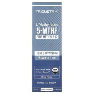 Triquetra Health, L-甲基葉酸 5-MTHF 加甲基 B12，漿果味，1 液量盎司