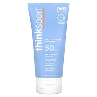 think, Thinksport，抗曬霜，SPF 50，6 液量盎司（177 毫升）