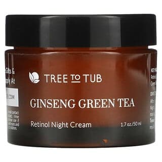 Tree To Tub, 視黃醇逆齡和抗皺紋夜間保濕霜，透明質酸面霜，適用於乾性敏感肌膚，1.7 液量盎司（50 毫升）