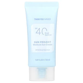 Thank You Farmer, 太陽計劃，保濕抗曬霜，SPF 40，1.69 液量盎司（50 毫升）