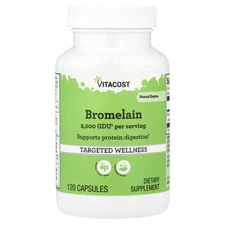 Vitacost, 菠蘿蛋白酶，120 粒膠囊（每粒膠囊 416.5 毫克）