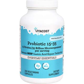 Vitacost, 益生菌 15-35 含 NutraFlora® 低聚果糖，240 粒素食膠囊