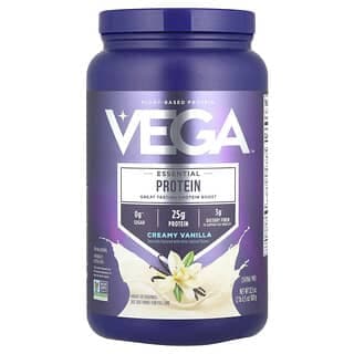 Vega, 必需植物基蛋白質，奶油香草味，2 磅 0.5 盎司（920 克）