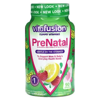 VitaFusion, 產前維生素軟糖，天然樹莓檸檬水味，90 粒軟糖