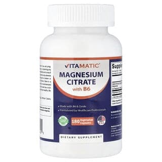 Vitamatic, B6 檸檬酸鎂，180 粒素食膠囊