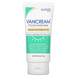 Vanicream, 面部保濕霜，含神經醯胺的礦物質抗曬霜，適合敏感皮膚，SPF 30，2.5 盎司（71 克）