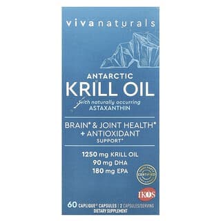 Viva Naturals, 南極磷蝦油，含蝦青素，60 粒 Caplique 膠囊