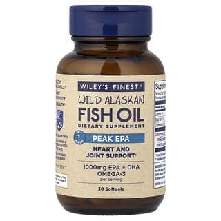 Wiley's Finest, 野生阿拉斯加魚油，Peak EPA，1000 毫克，30 粒魚軟凝膠