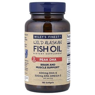 Wiley's Finest, 野生阿拉斯加魚油，Peak DHA，180 粒軟凝膠