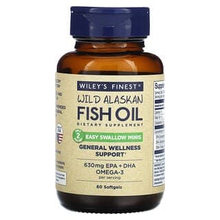 Wiley's Finest, 野生阿拉斯加魚油，易吞嚥微型，450 毫克，60 粒魚軟凝膠