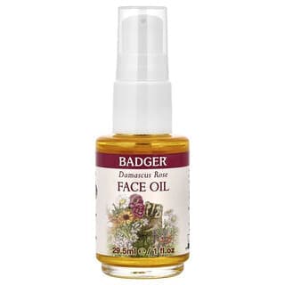 Badger, 大馬士革玫瑰面部護理油，適合乾性/嬌嫩皮膚，1 液量盎司（29.5 毫升）