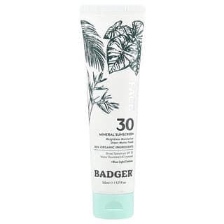 Badger, 面部礦物質抗曬霜，SPF 30，1.7 液量盎司（50 毫升）