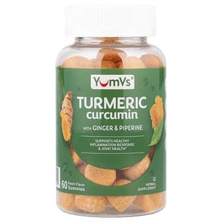 YumVs, 姜黃素，含姜和胡椒鹼，蜜桃味，60 粒軟糖