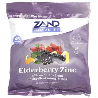 Zand, 機體抵抗，接骨木果鋅，天然，45 含片