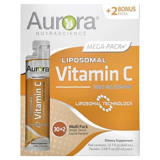 Aurora Nutrascience, Mega-Pack + 脂質體維生素 C,32 包,每包 0.68 液量盎司(20 毫升)