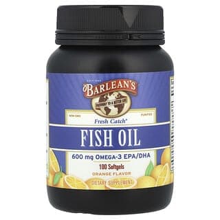 Barlean's, Fresh Catch®,魚油,Omega-3 EPA/DHA,橙味,100 粒軟膠囊(每粒 300 毫克)